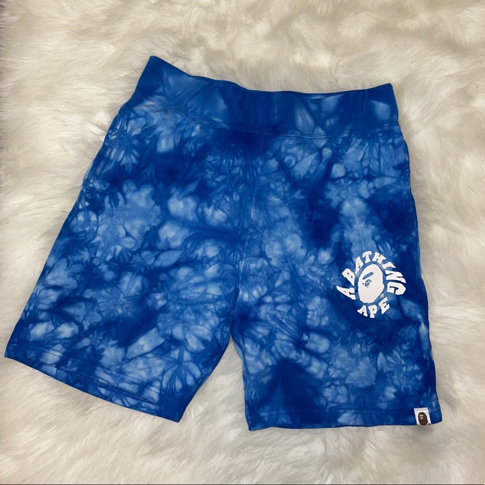 BAPE Blue Tie Dye Sweat Shorts